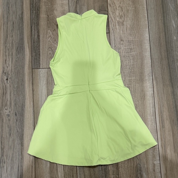 Lime Green active Sleeveless Dress with Pink Zipper - Picture 4 of 5